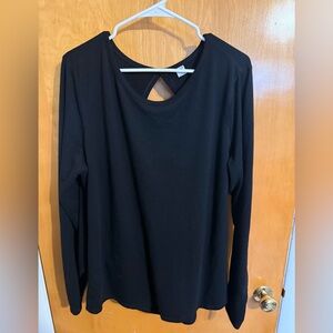Old Navy Active Black Long Sleeve Open Back Top